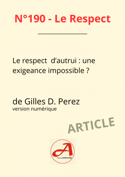 Le Respect - Article Gilles D. Perez  version numérique