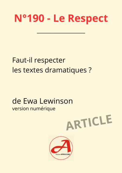 Le Respect - article d'Ewa Lewinson version numérique